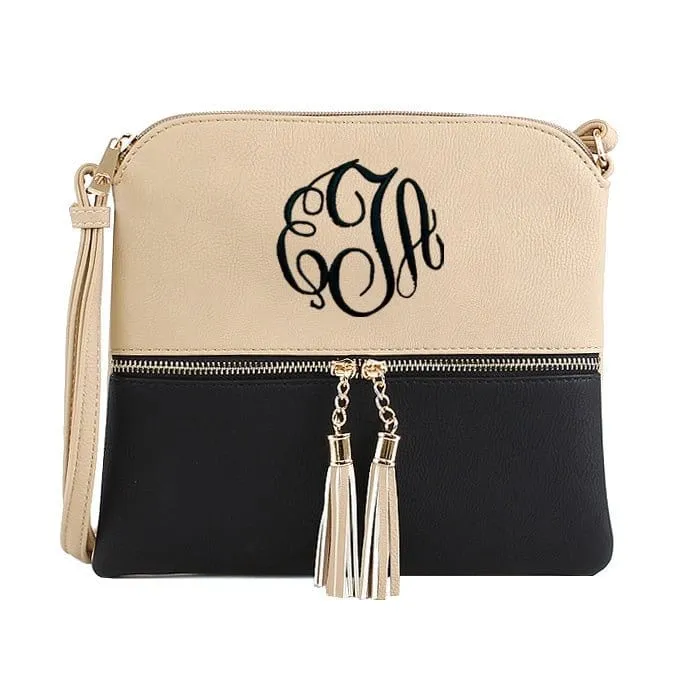 HY2038E Monogrammable Fashion Crossbody Bag With Tassel