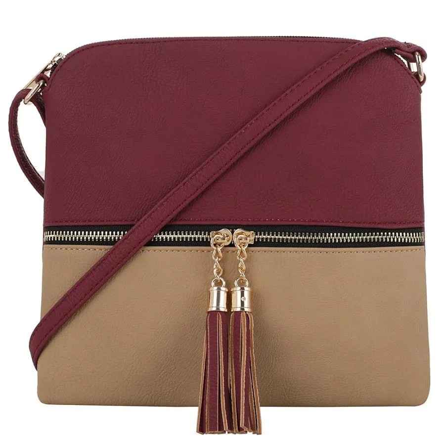 HY2038E Monogrammable Fashion Crossbody Bag With Tassel