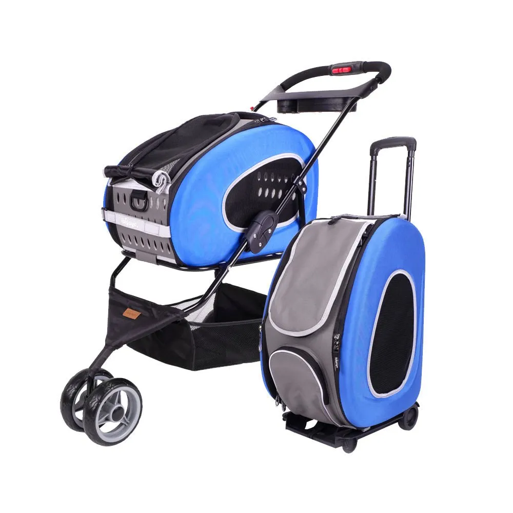 Ibiyaya 5-in-1 Combo Pet Carrier & Stroller - Blue