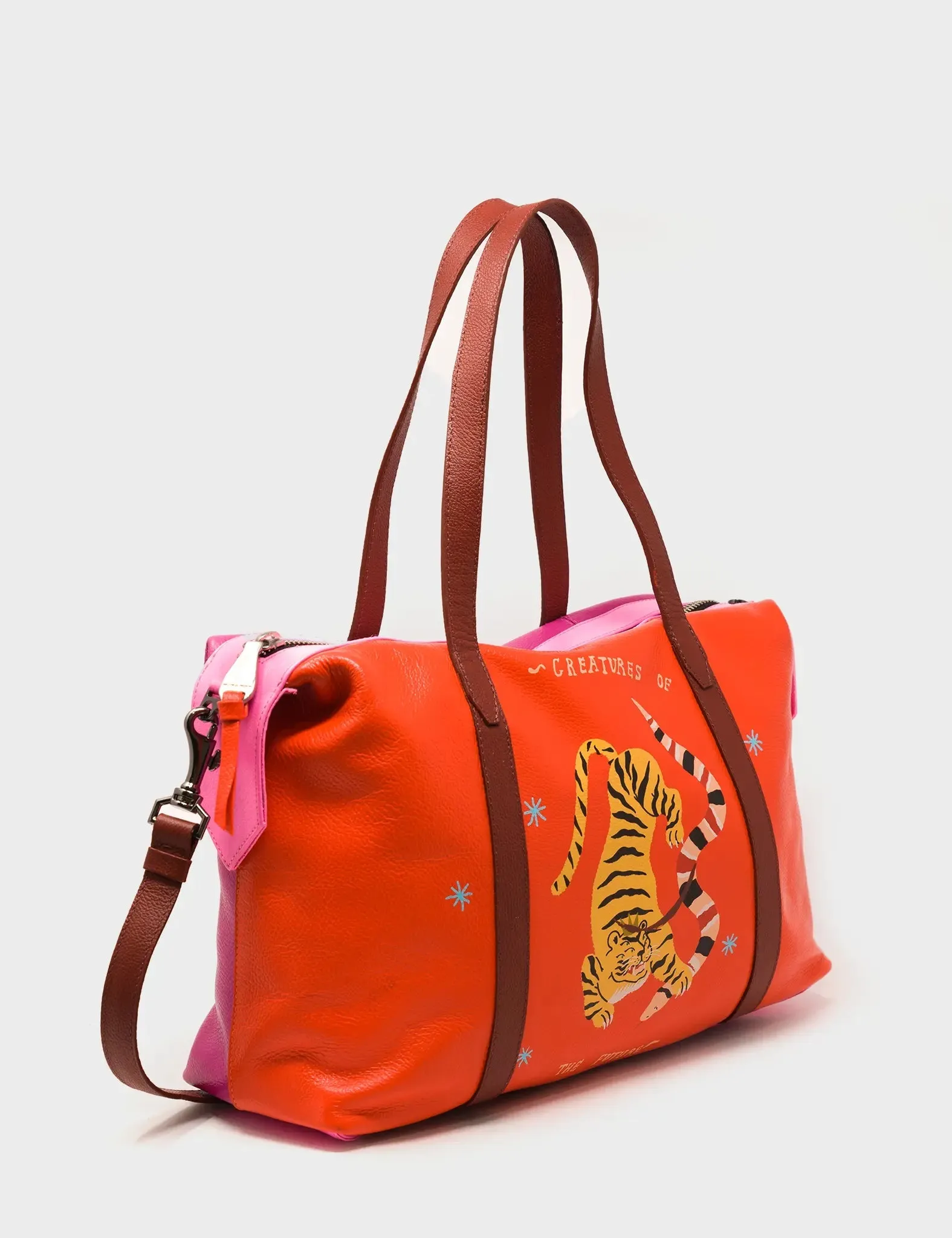 Ilan Duffle Bag - Fiesta Red Tiger Print