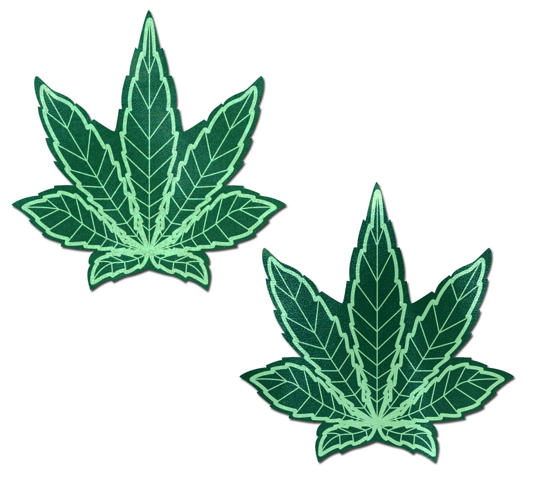 Indica Pot Leaf: Green Weed Nipple Pasties