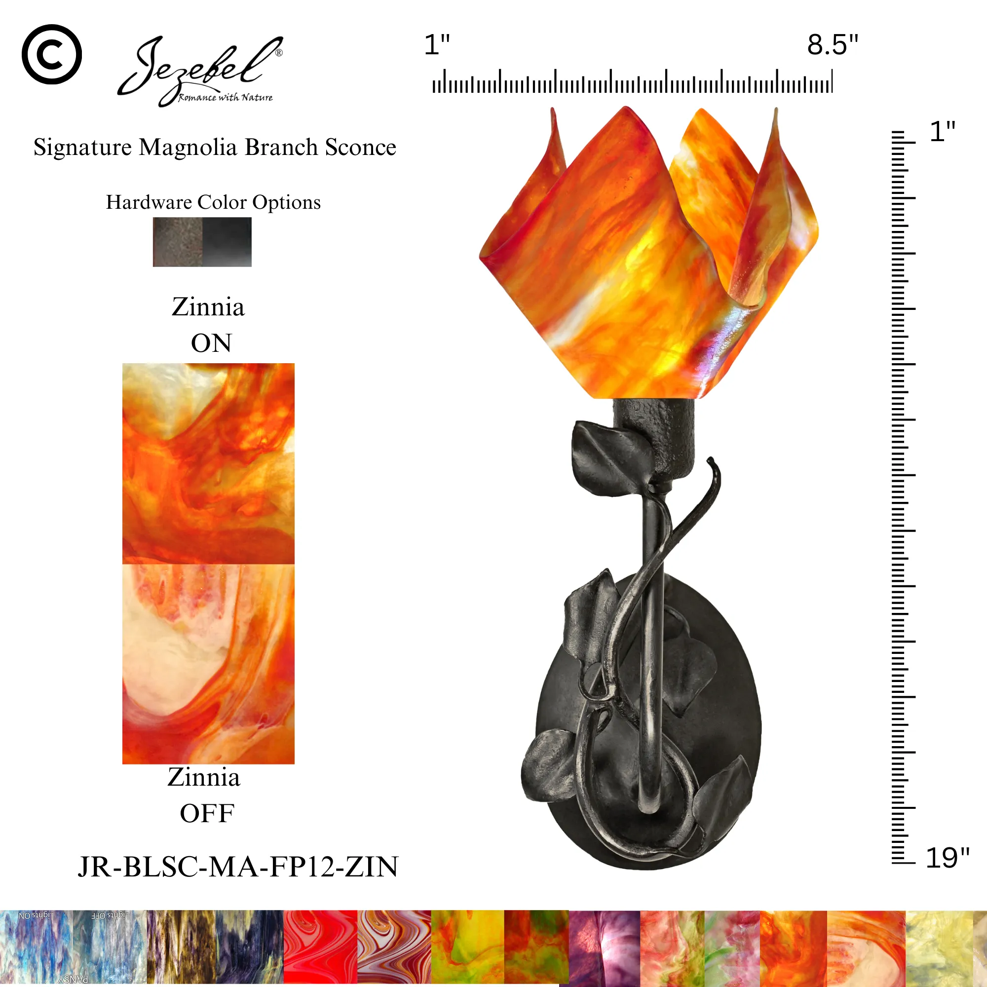 Jezebel® Magnolia Sconce, Flame Style