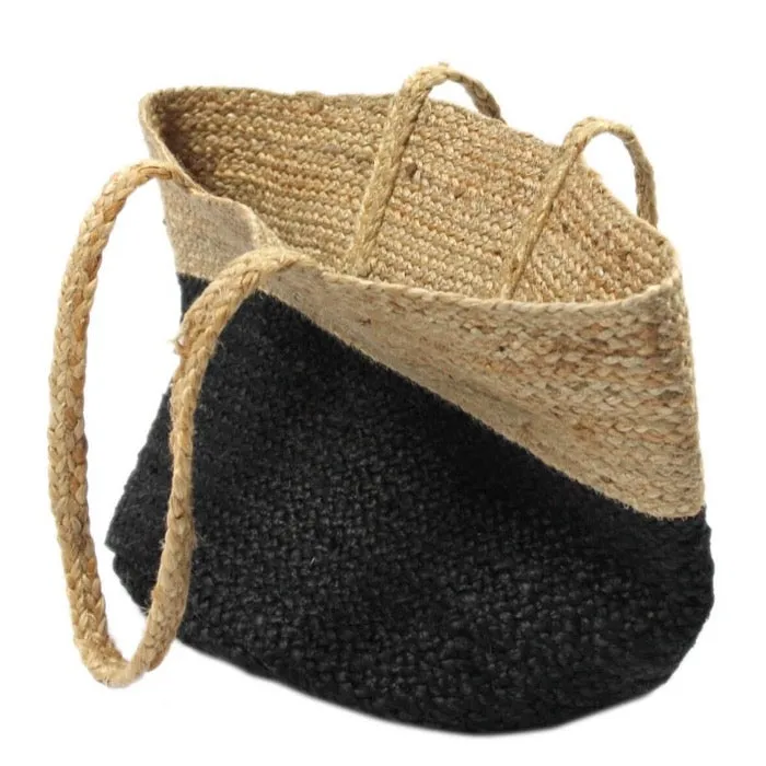 Jute Bag Black Natural