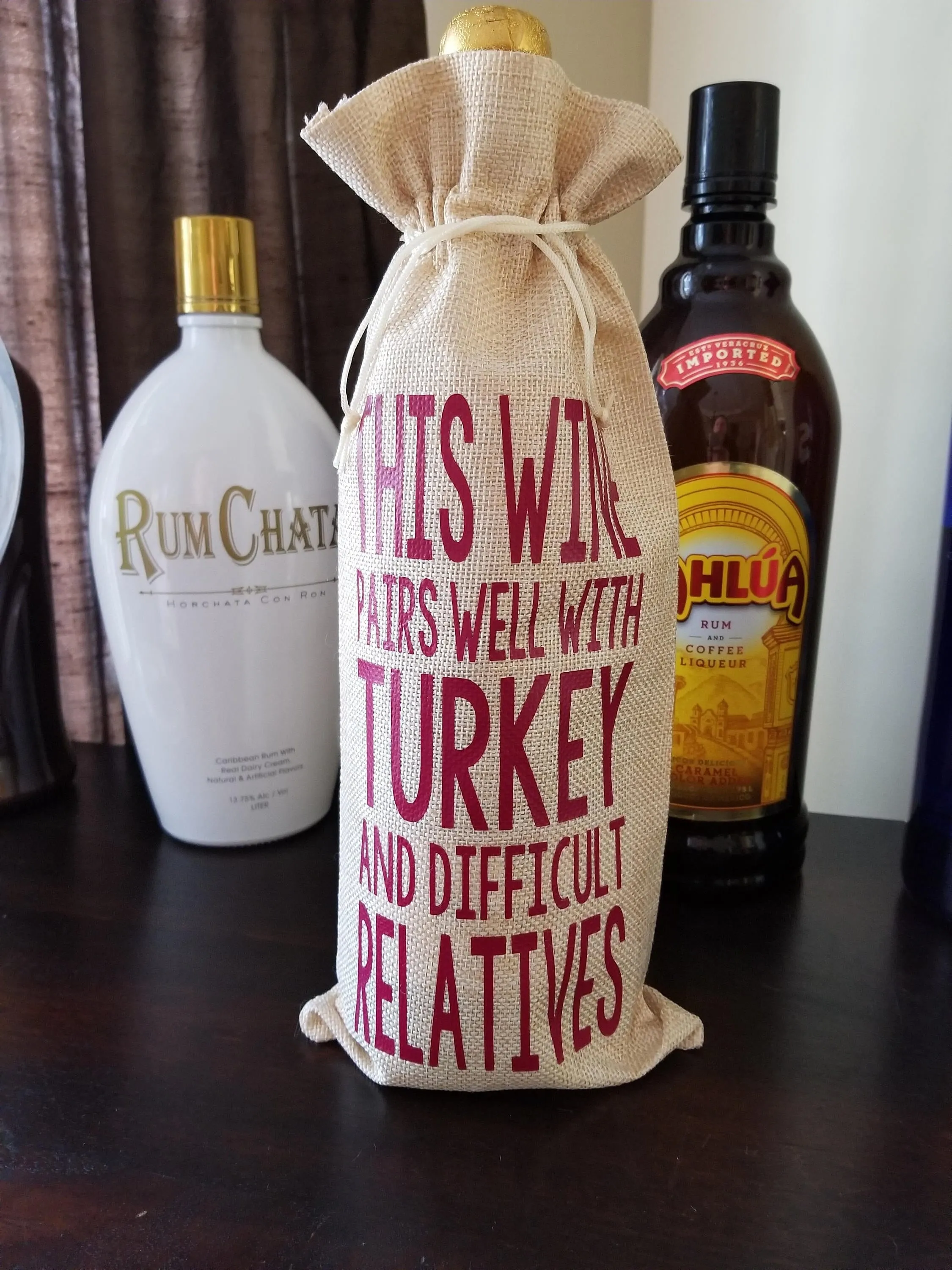 Jute Wine Bag - Wine Bottle Holder - Gift