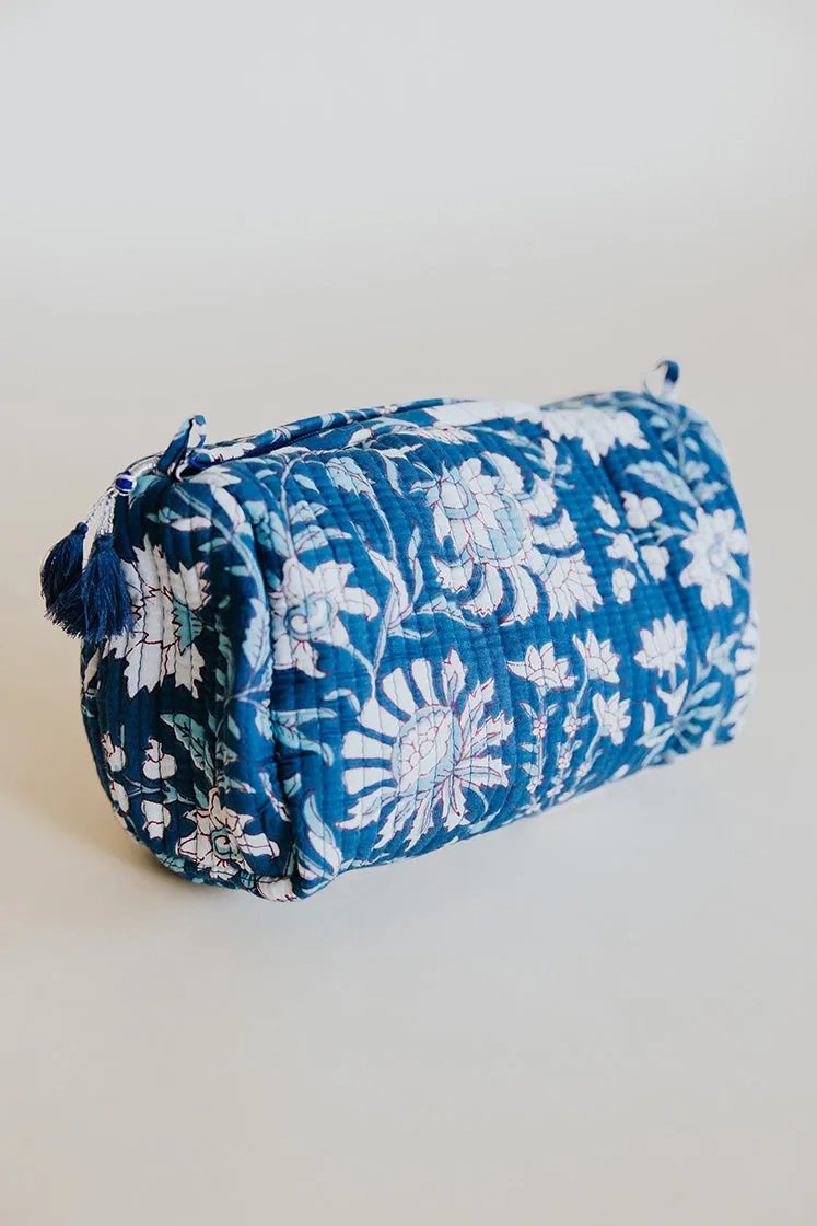 Kantha Toiletry Pouches - Indigo Gardens