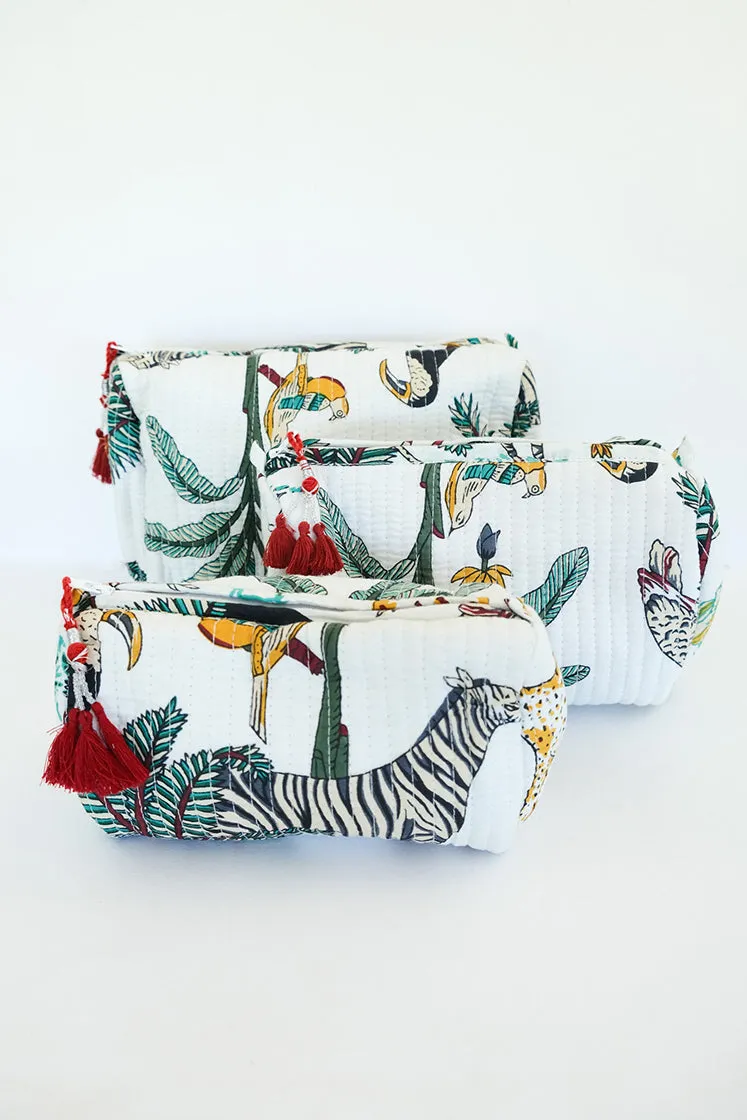 Kantha Toiletry Pouches - Jungle