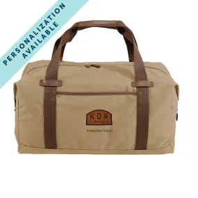 KDR Khaki Canvas Duffel With Leather Patch