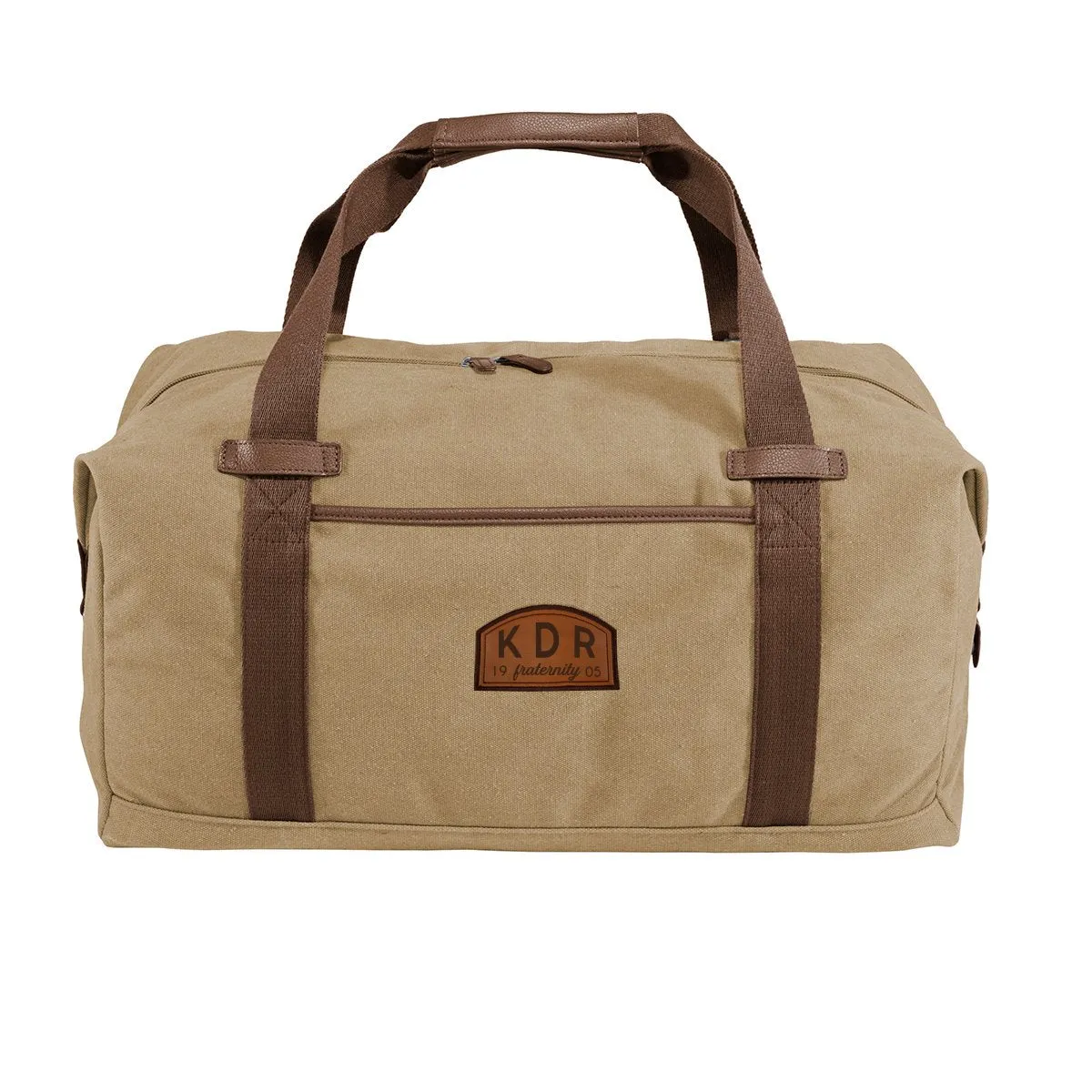 KDR Khaki Canvas Duffel With Leather Patch