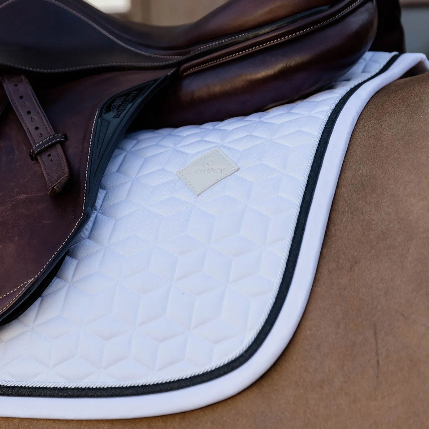 Kentucky Horsewear Glitter Rope Jumping Saddle Cloth - White/Black