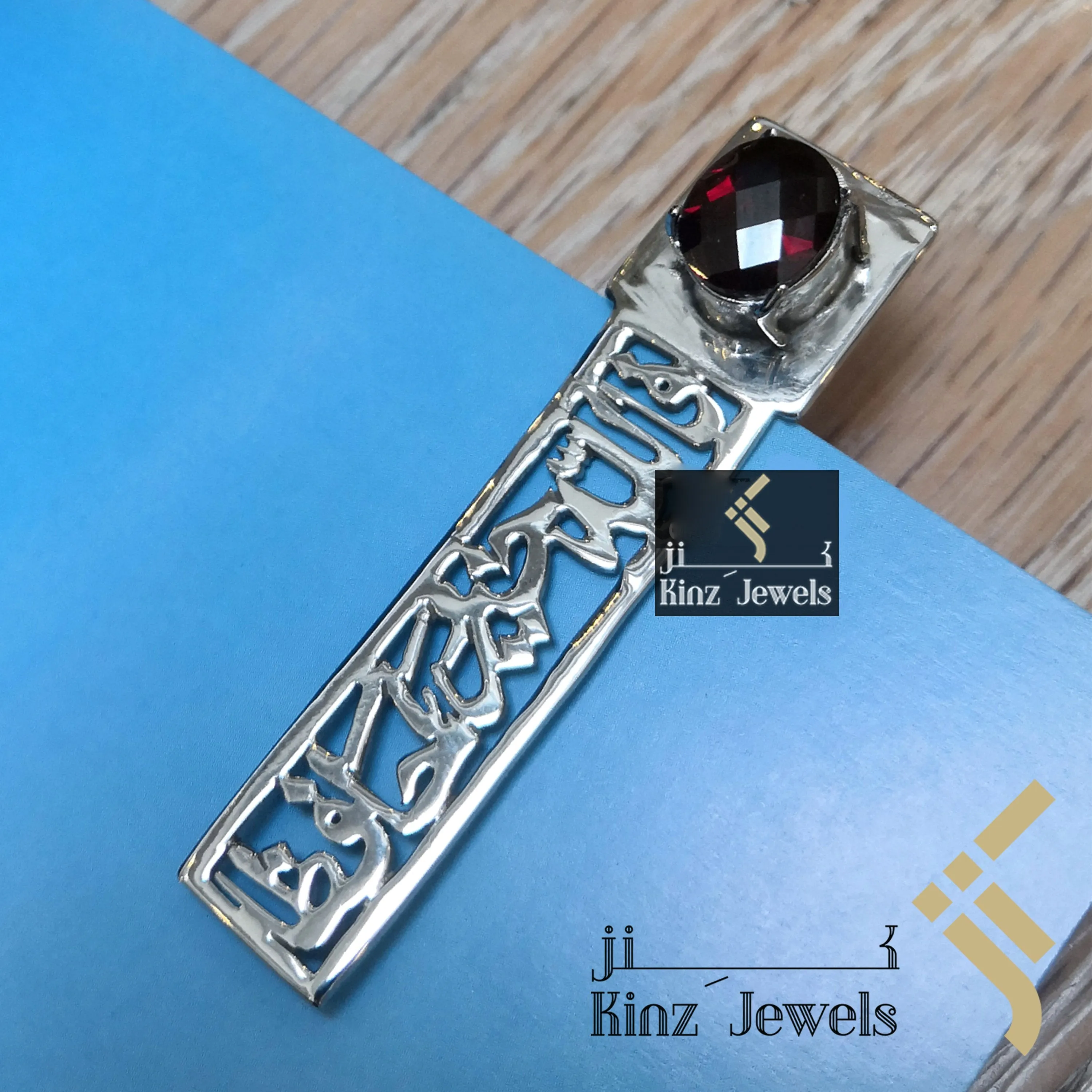 Kinz Customized Silver Bookmark / Money Clipper / Tie Clip Gemstone