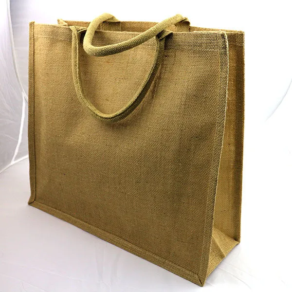 Large Natural Bag with Dyed Gusset