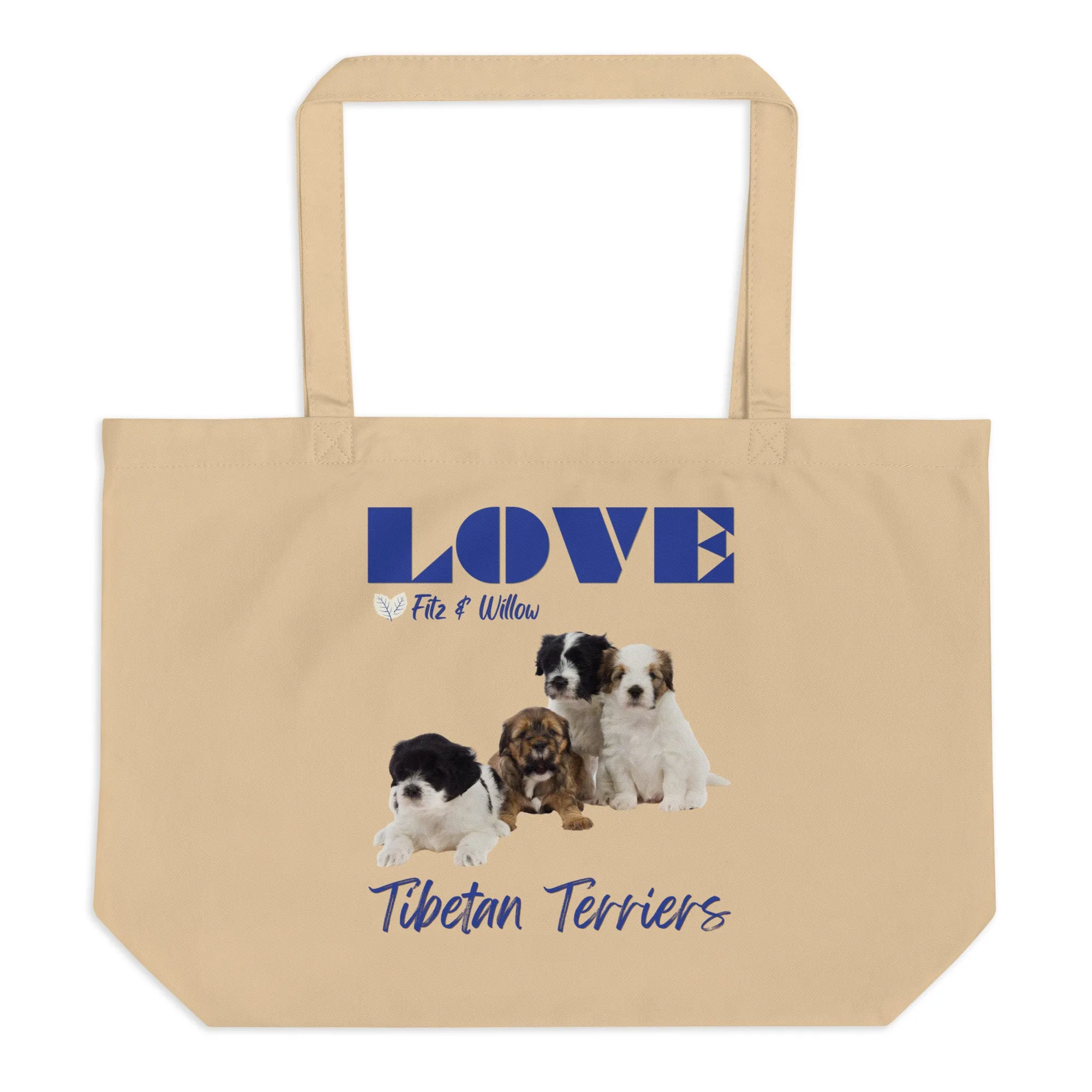 Large organic tote bag, Tibetan Terriers