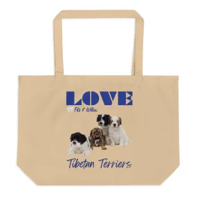 Large organic tote bag, Tibetan Terriers