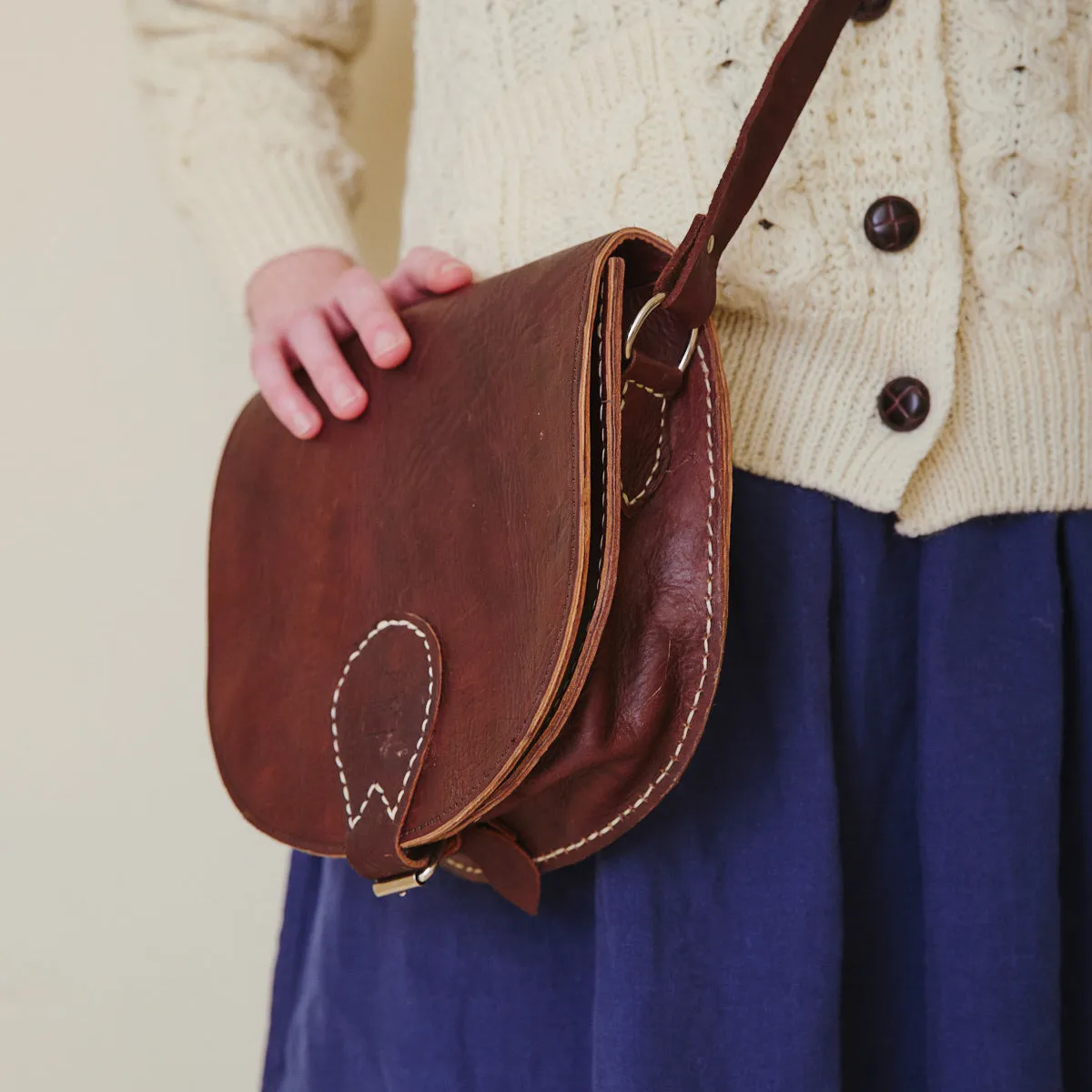 Leather Saddle Bag - Large