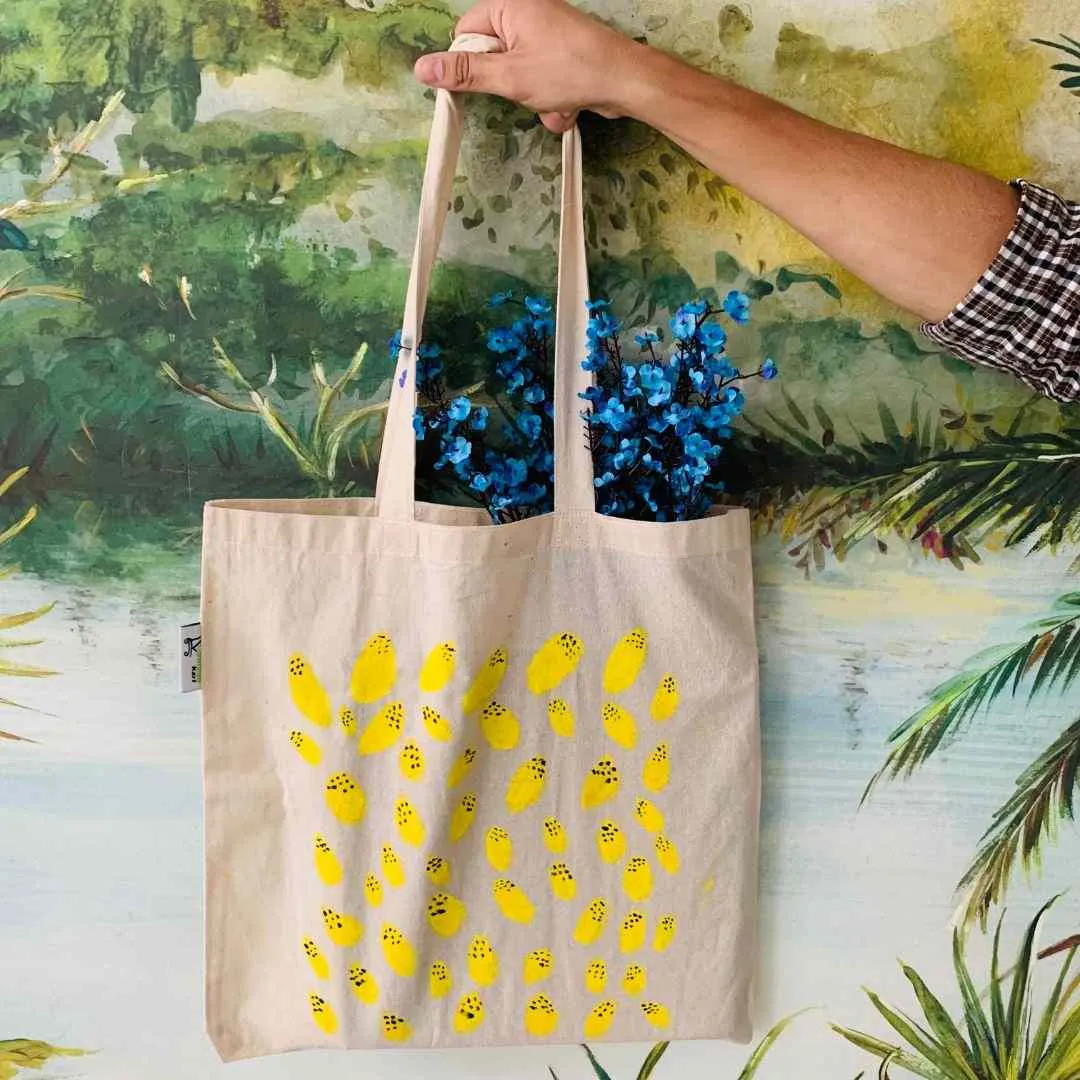 Lemon love- Hand-painted Tote bag