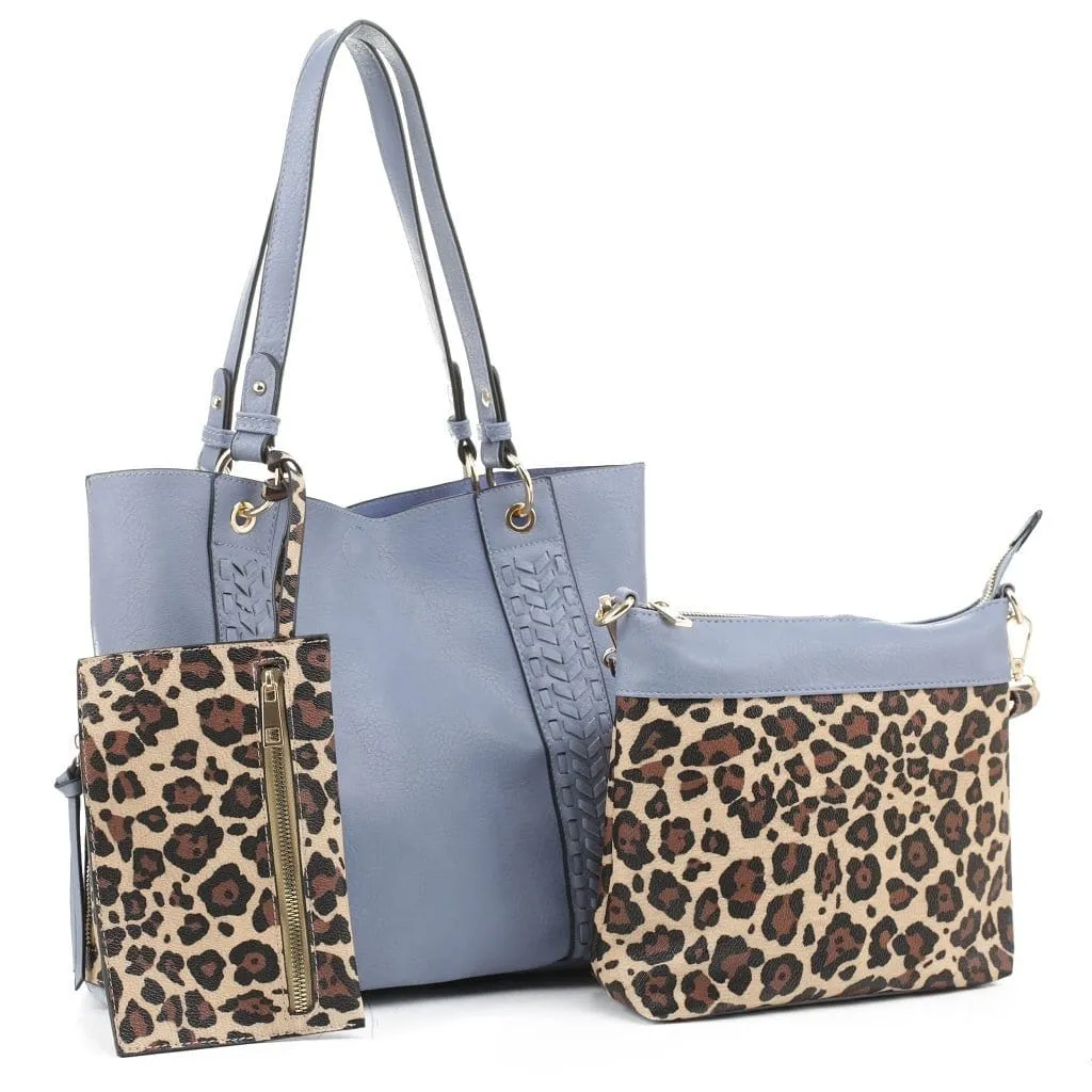 LF6414LT Cheetah Print 3-in-1 Shoulder Bag/Crossbody/Wallet