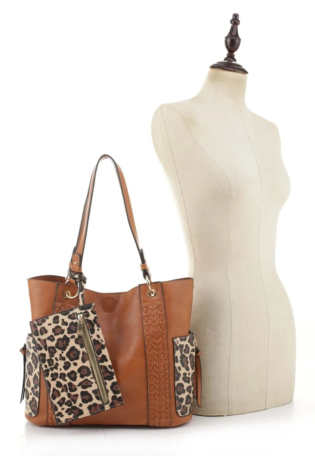 LF6414LT Cheetah Print 3-in-1 Shoulder Bag/Crossbody/Wallet