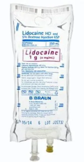 Lidocaine HCl / Dextrose 5%, Preservative Free 4 mg / mL IV Solution Flexible Bag 250 mL