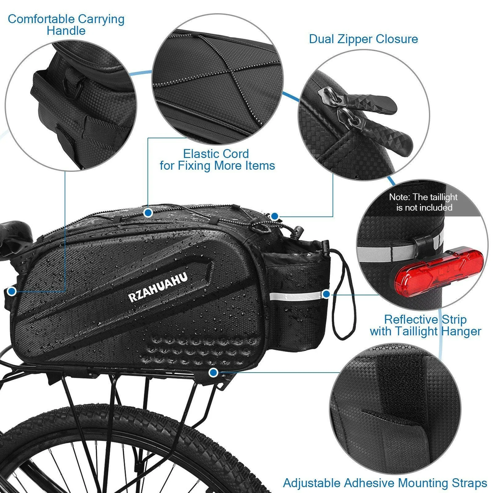 Lixada 10L Multifunctional Bicycle Rear Seat Bag Waterproof Cycling Bike Rack Trunk Cargo Bag Pannier Bag Handbag Shoulder Bag