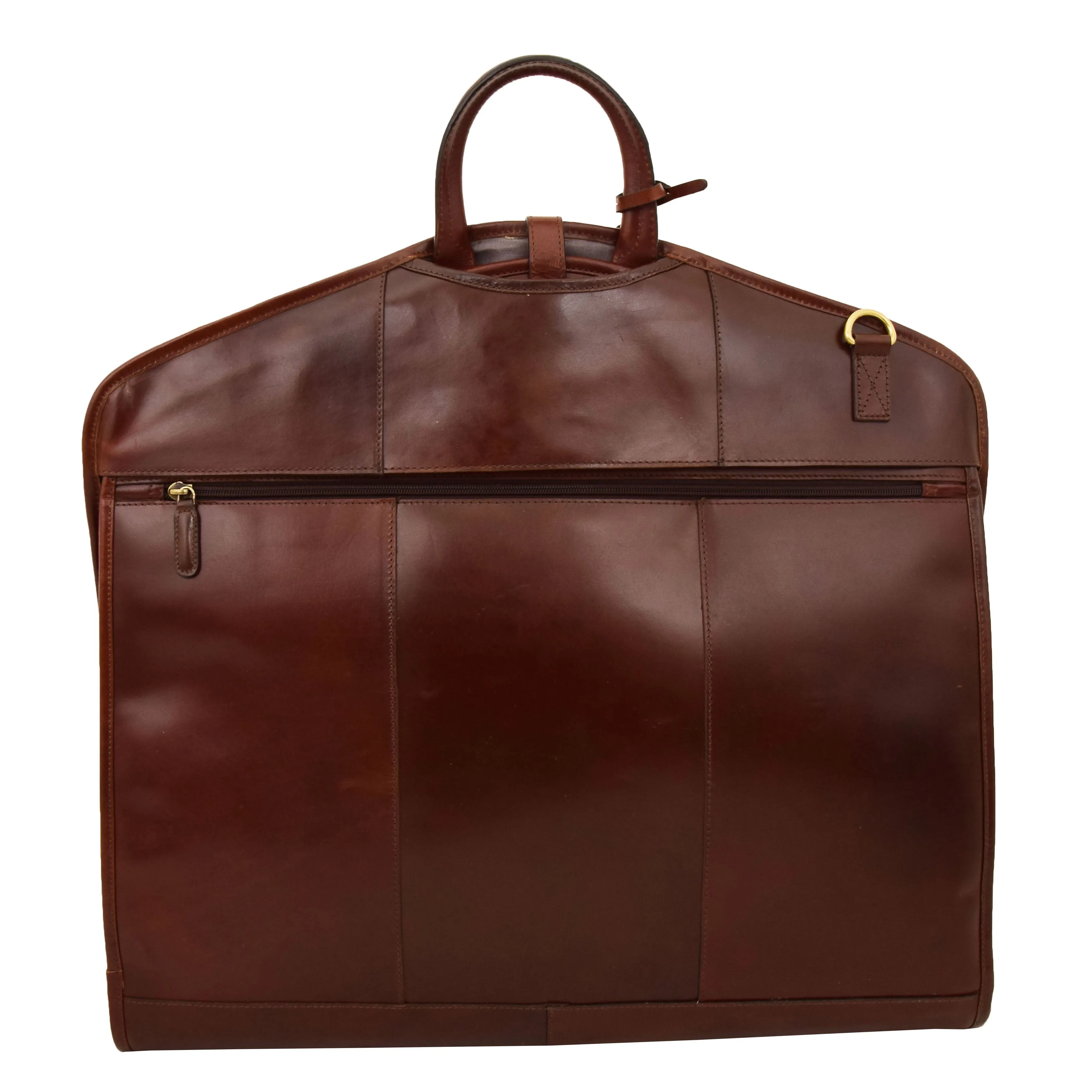 Luxury Leather Slimline Garment Carrier Keswich Brandy