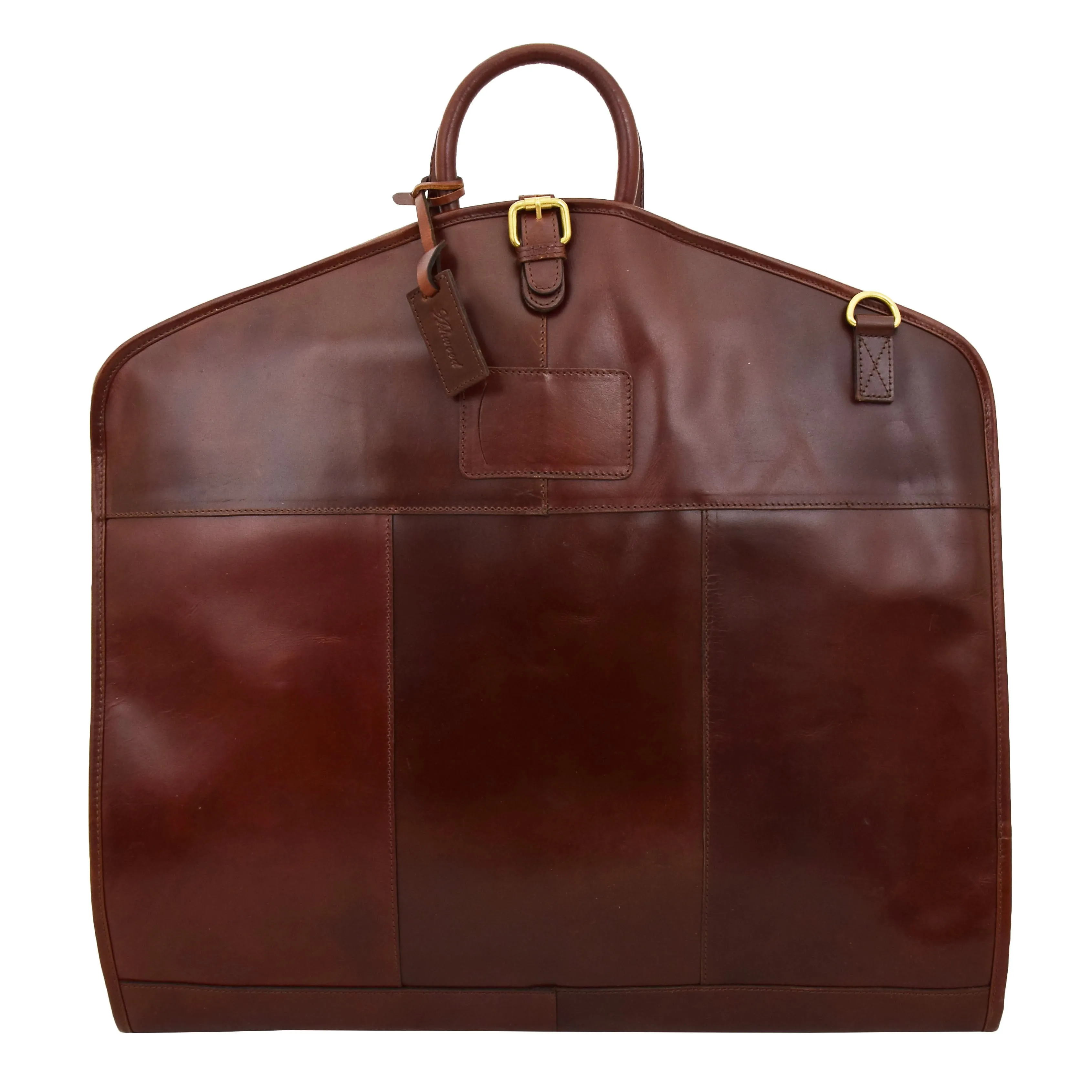 Luxury Leather Slimline Garment Carrier Keswich Brandy