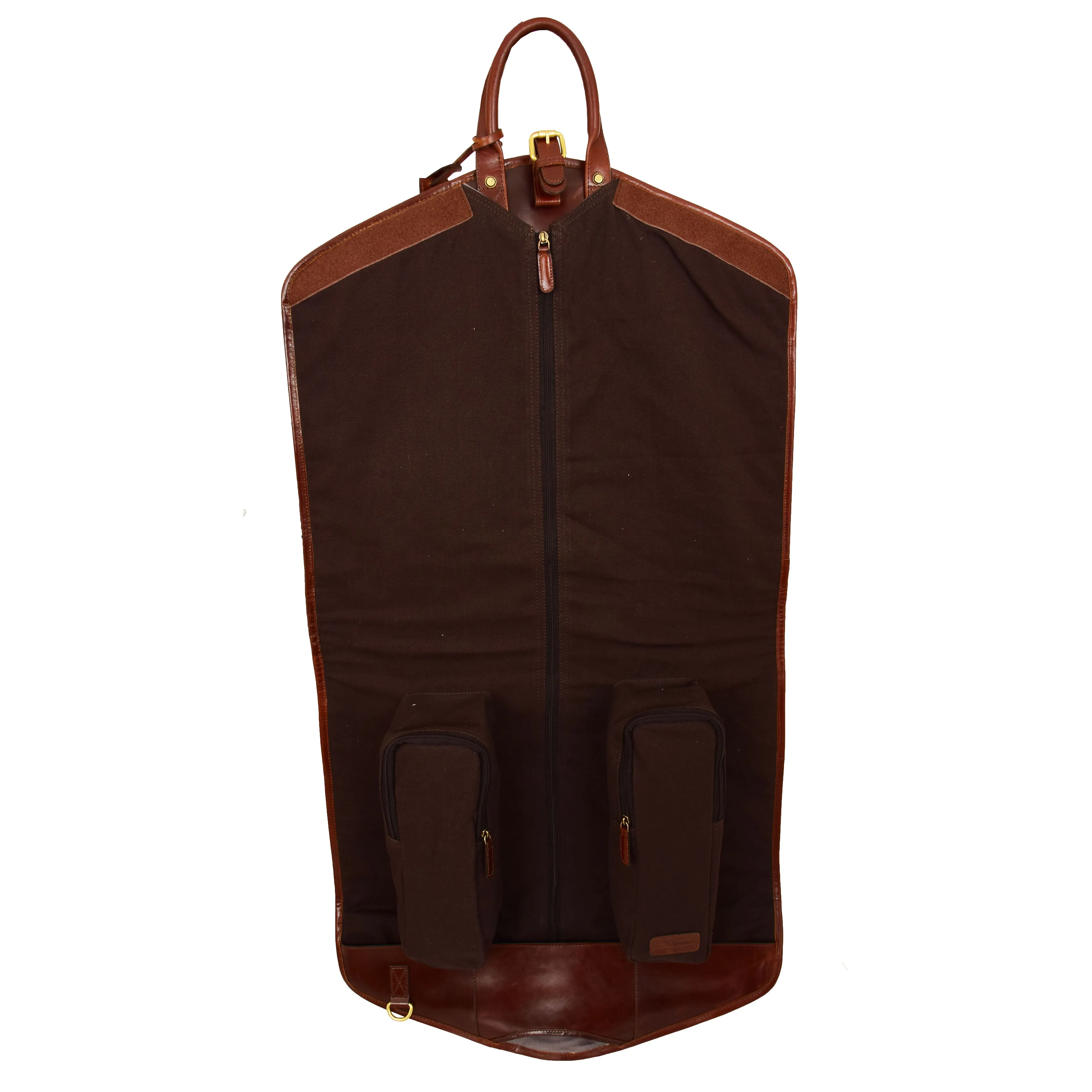 Luxury Leather Slimline Garment Carrier Keswich Brandy