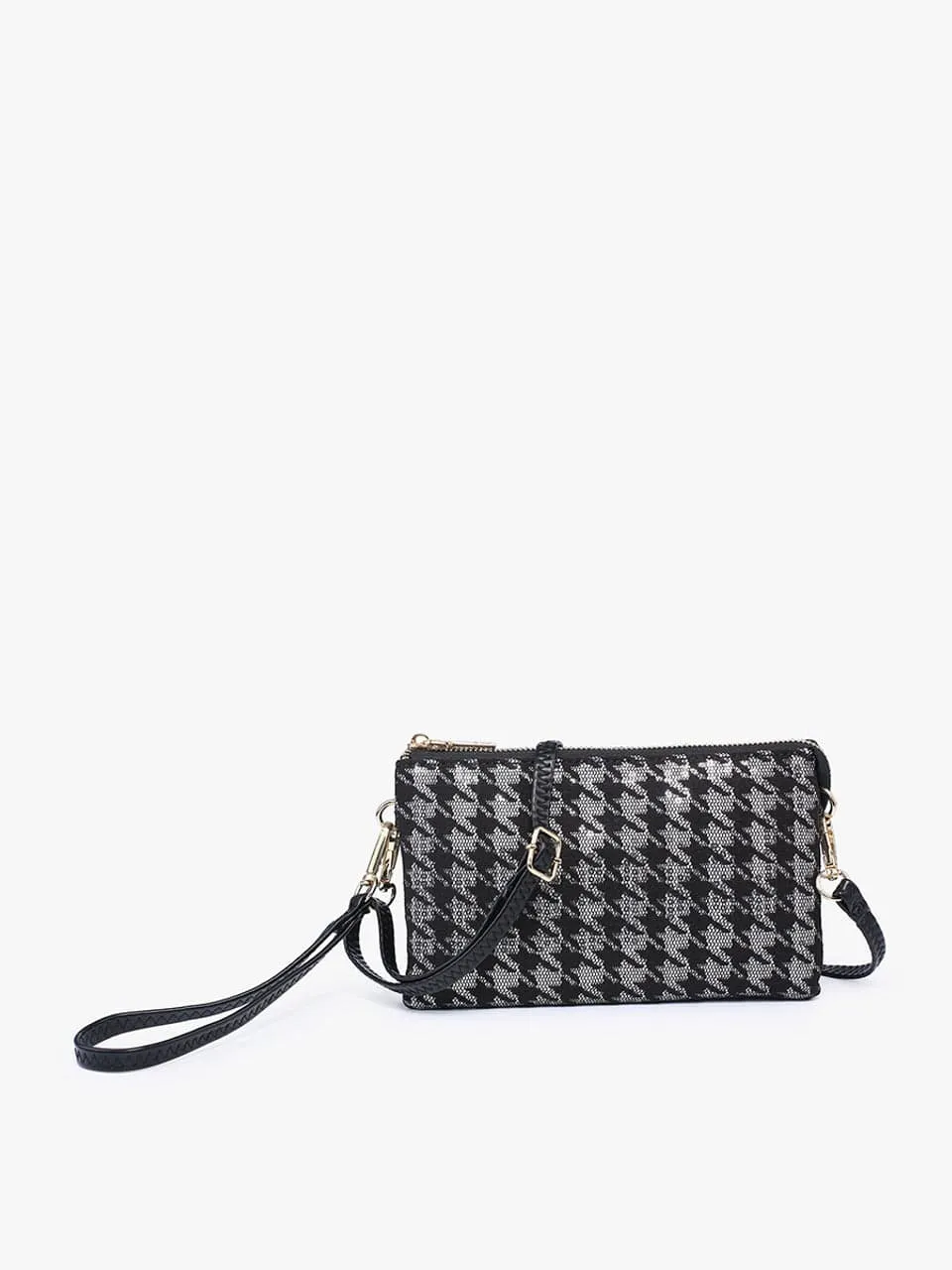 M013HDST Houndstooth 3 Compartment Crossbody