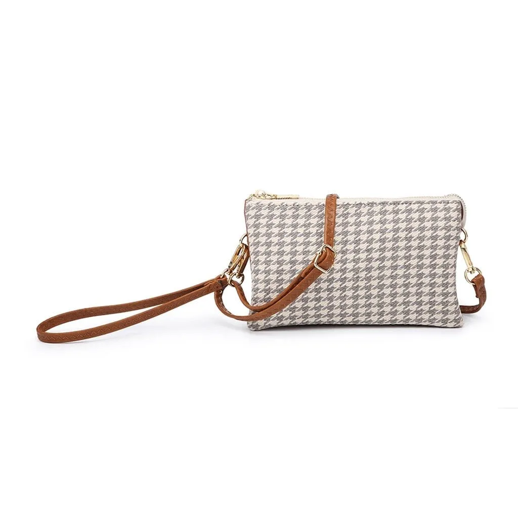 M013HDST Houndstooth 3 Compartment Crossbody