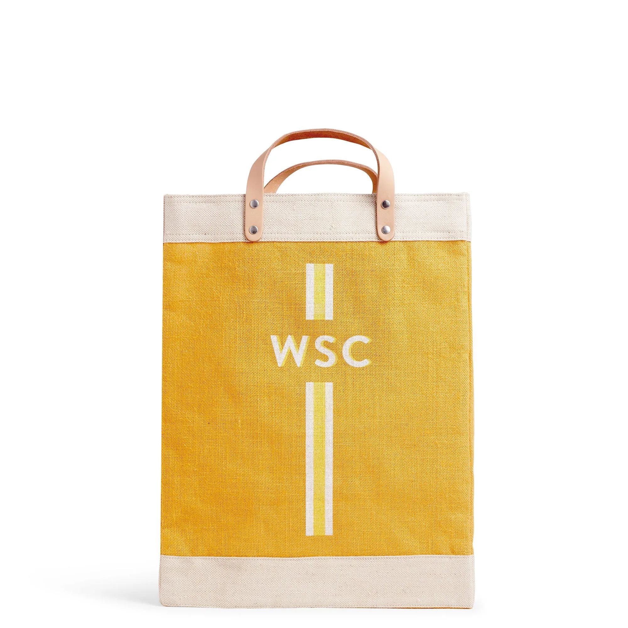 Market Bag in Gold with Monogram