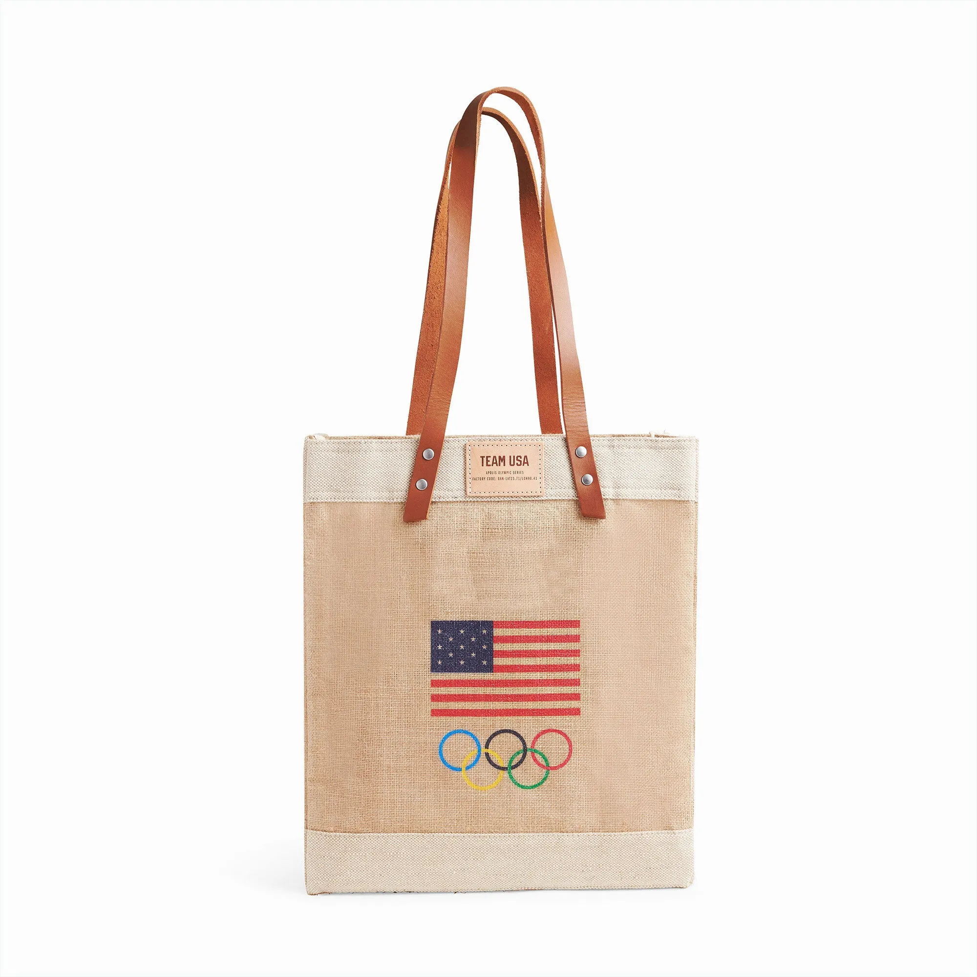 Market Tote in Natural for Team USA "Red, White, and Blue"