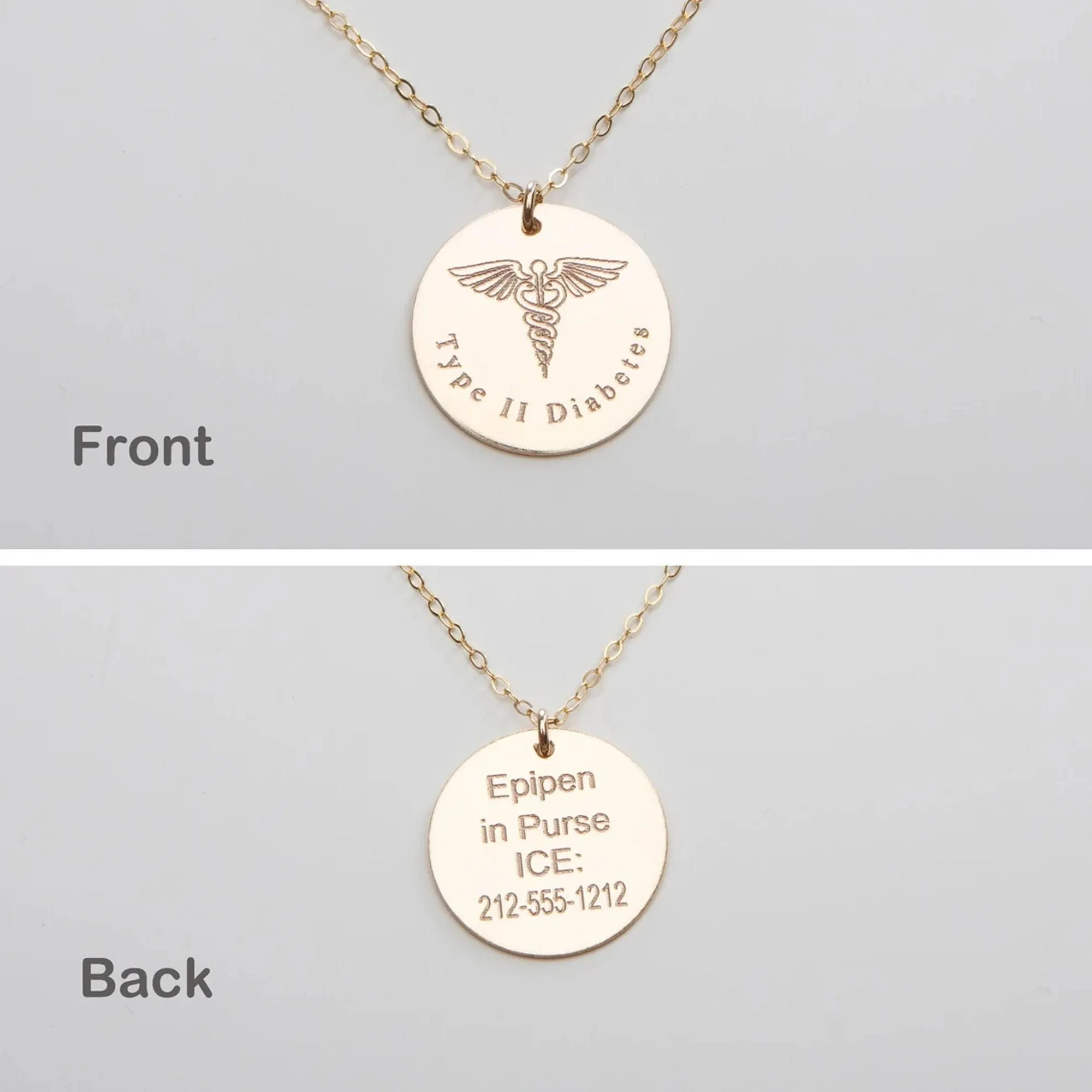 Medical Alert ID Necklace - CG368N_0.75. Starts at