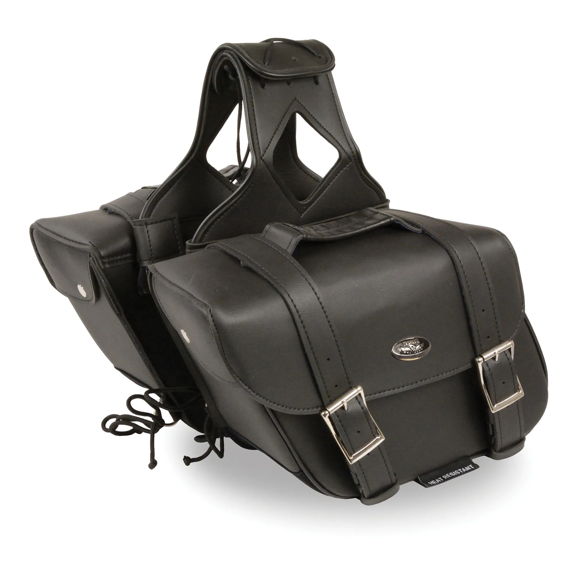 Medium Zip-Off PVC Slanted Throw Over Saddle Bag (12X9X5X18)