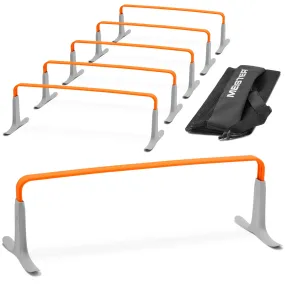 Meister ZoomFlex 6" Agility Hurdles - 6 Pack w/ Carry Bag - Safety Orange