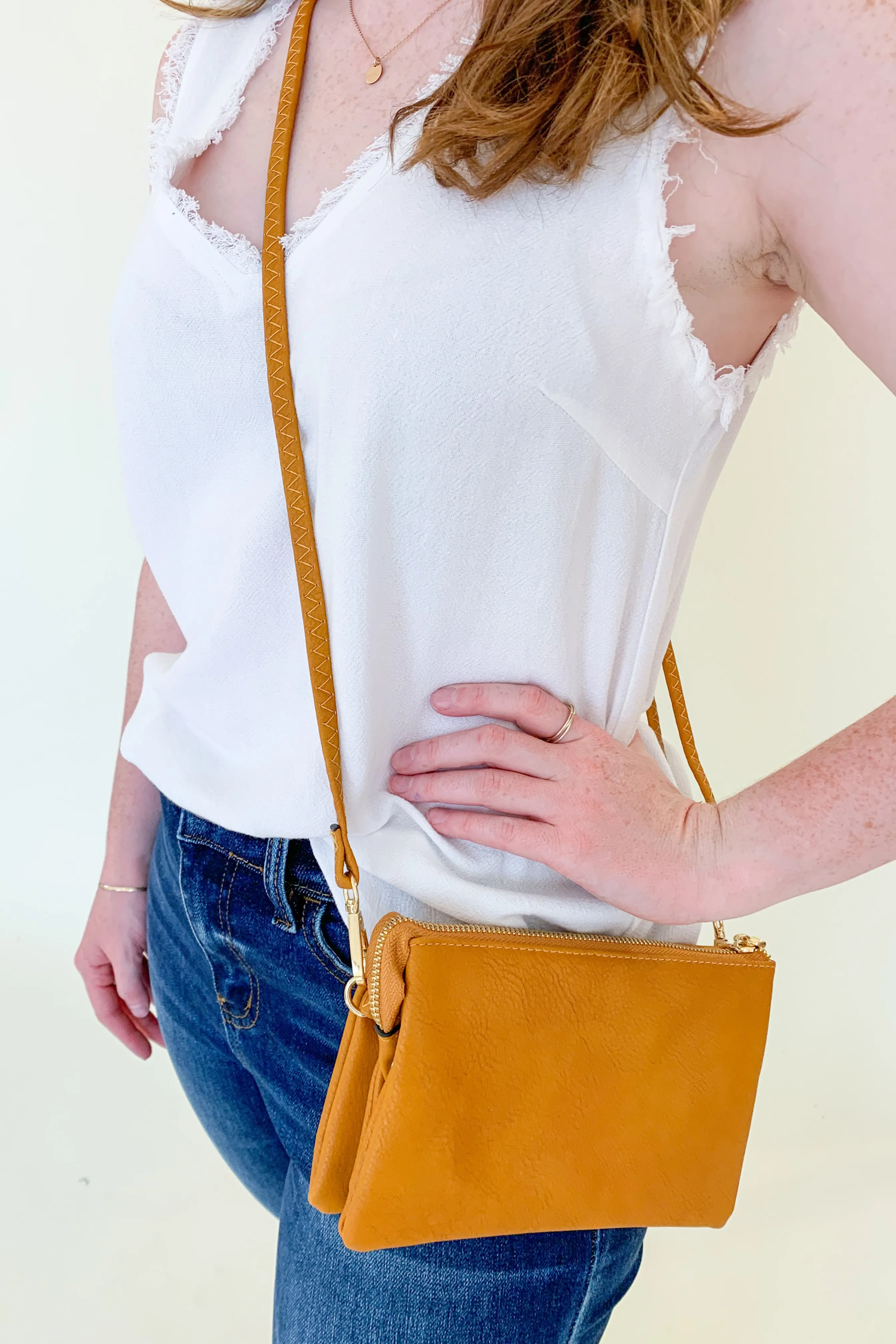 Miley Crossbody/Wristlet with Top Zip Closure