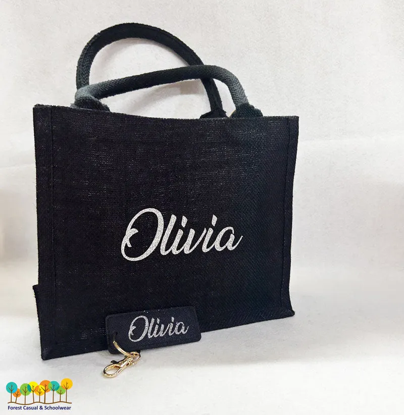 Mini Jute Tote Bag   Keyring