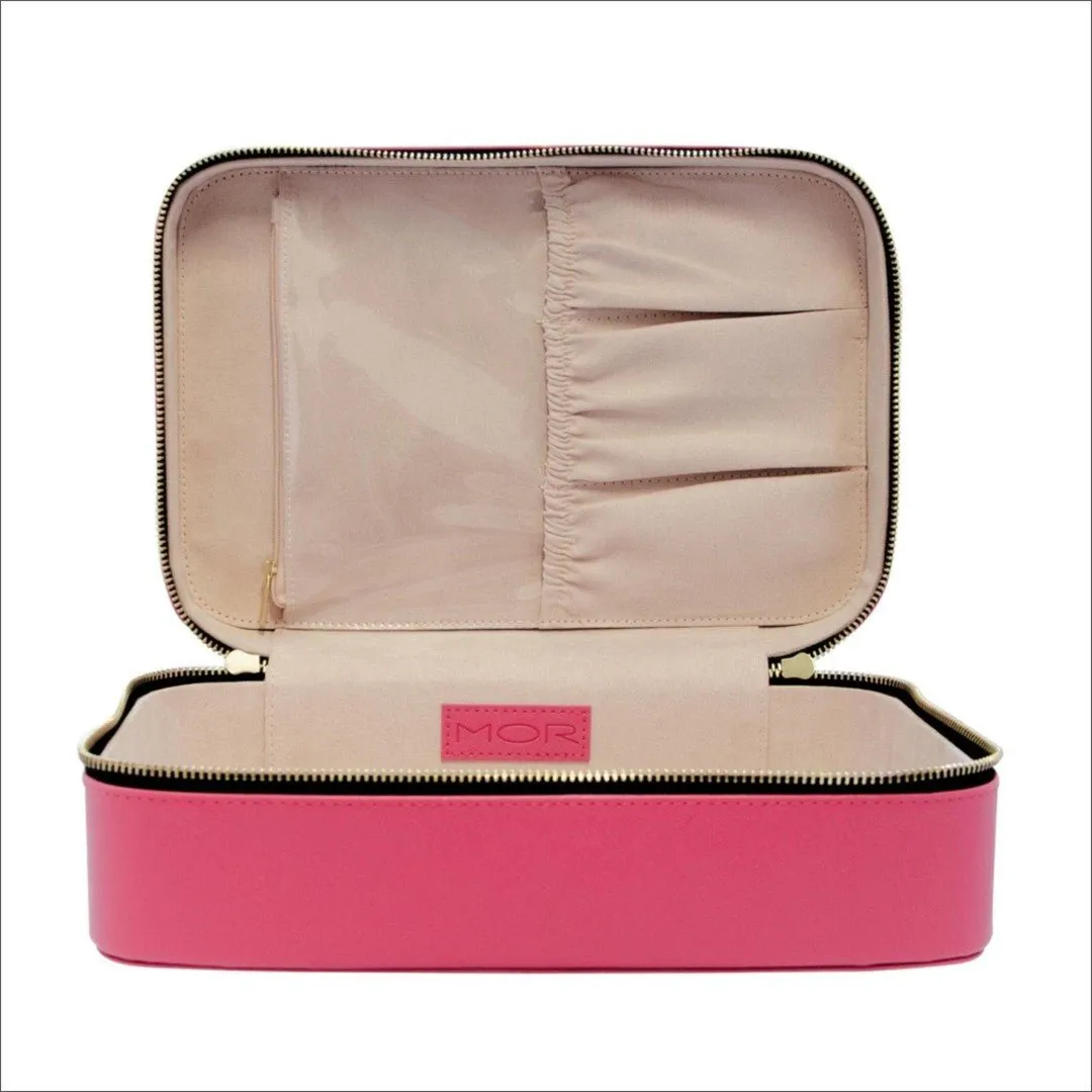 Mor Train Case Pink & Black Cosmetic Bag