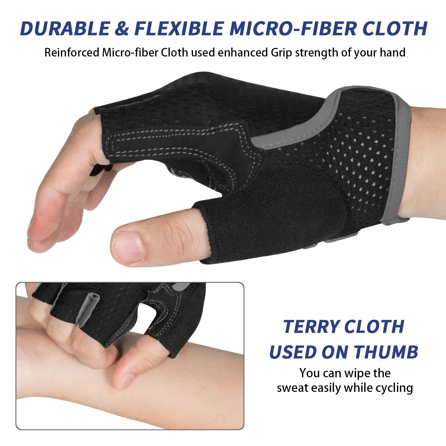 MOREOK Cycling Gloves Breathable Half Finger 5MM Pads Bike Gloves Anti-slip Shock-absorbing Mountain Road Biking Bicycle Gloves