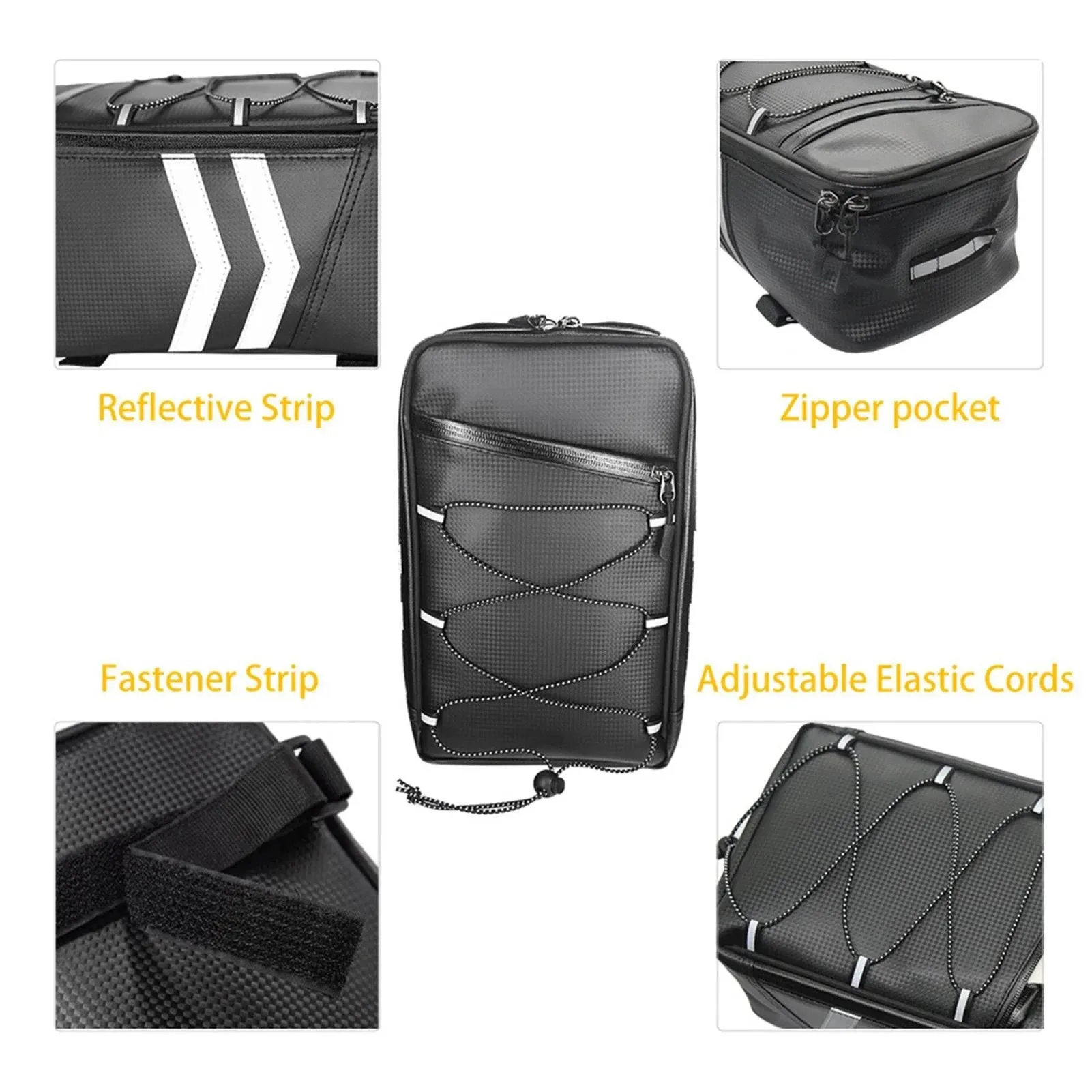 Motorcycle Rear Carrier Bag PU Leather Waterproof 9L Large Capacity Storage Luggage Cycling Storage Bag for Motorcycle