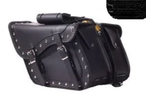 Motorcycle Saddle Bag with Braid Detail