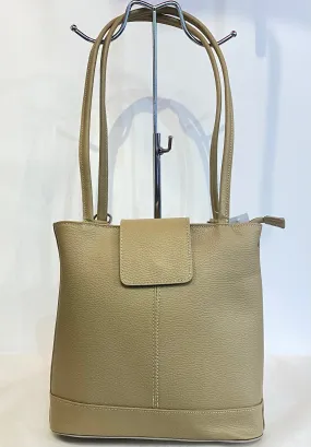 Multiway Leather Bag - Beige