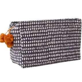 Navy Dot Block Toiletry Bag