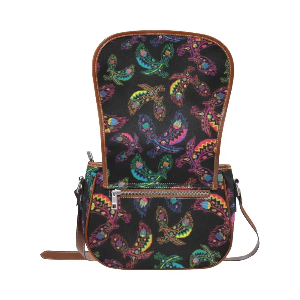 Neon Floral Eagles Saddle Bag/Small