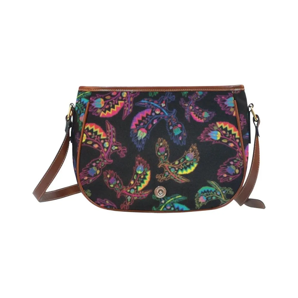 Neon Floral Eagles Saddle Bag/Small