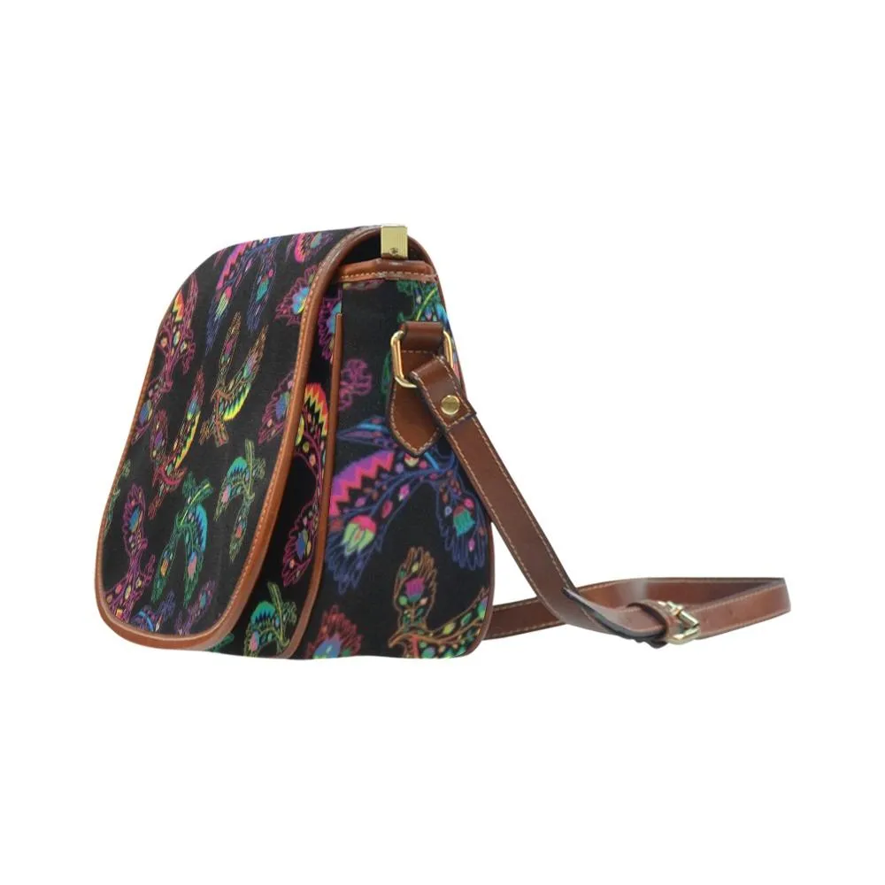 Neon Floral Eagles Saddle Bag/Small