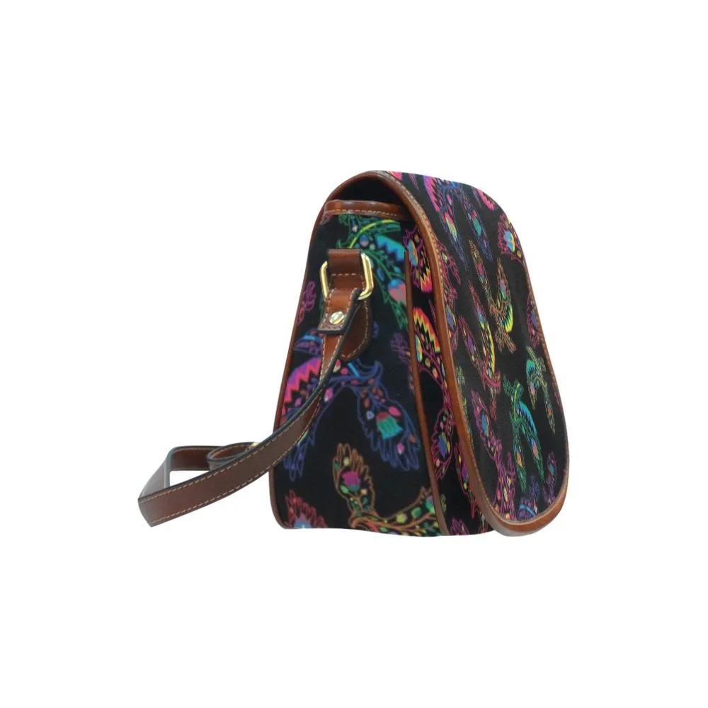 Neon Floral Eagles Saddle Bag/Small