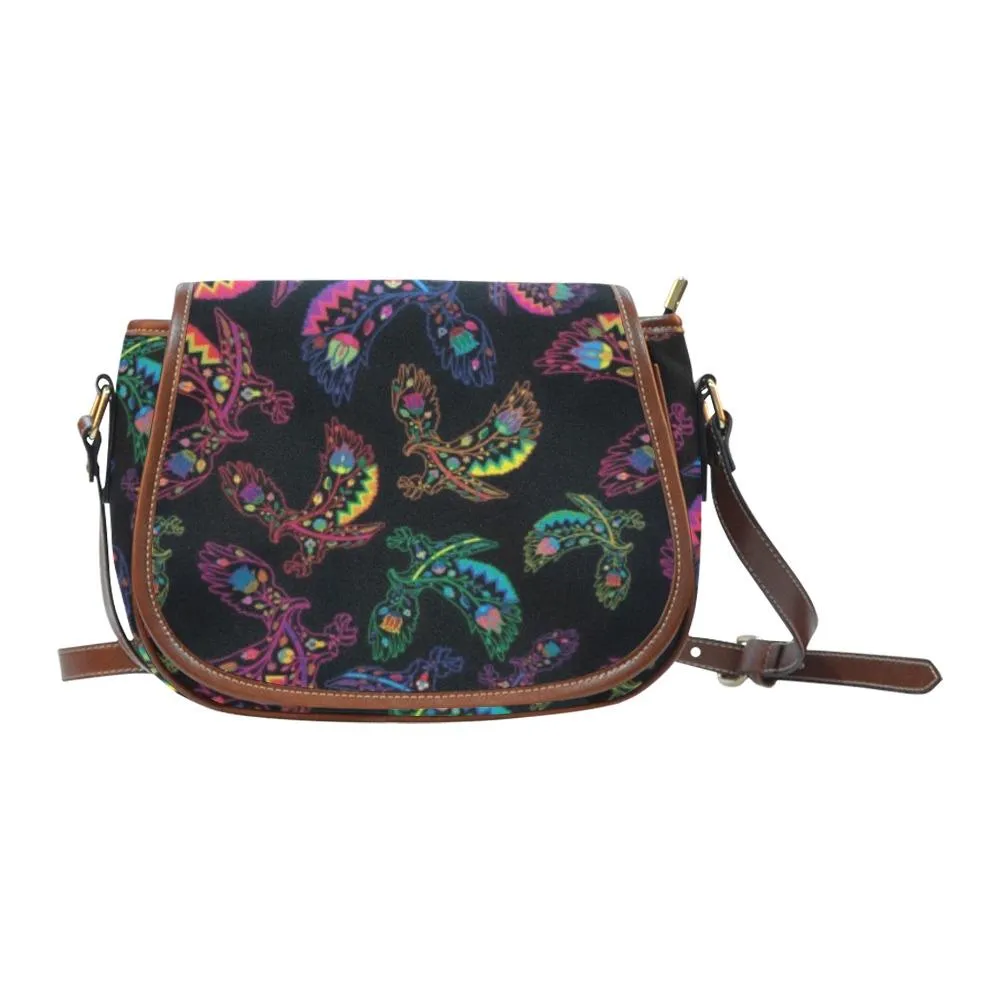 Neon Floral Eagles Saddle Bag/Small