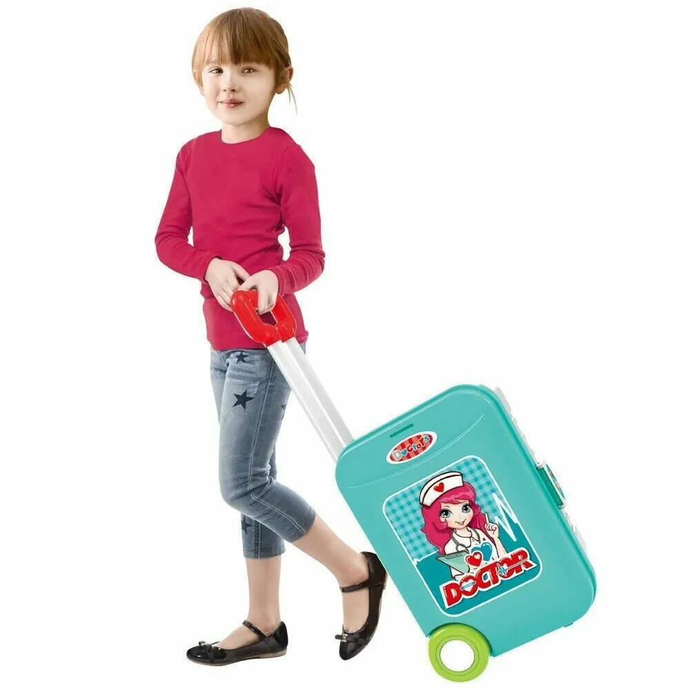 (Net) Aqua And White Kids' Medical Equipment Travel Bag - Your Child's Portable Surgery Kit