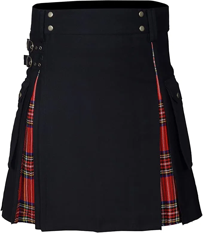 New Wedding Stylish Royal Stewart Hybird Kilt For Men's