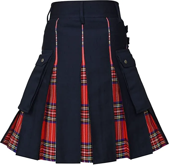 New Wedding Stylish Royal Stewart Hybird Kilt For Men's