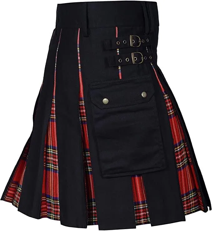 New Wedding Stylish Royal Stewart Hybird Kilt For Men's